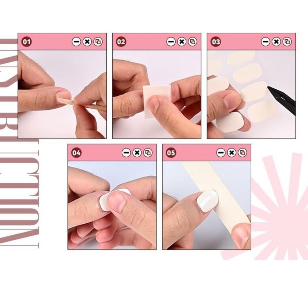 Gel Nail Strips Set White Glitter Winter 20 Pcs Mooyiyan NEW - Picture 3 of 5